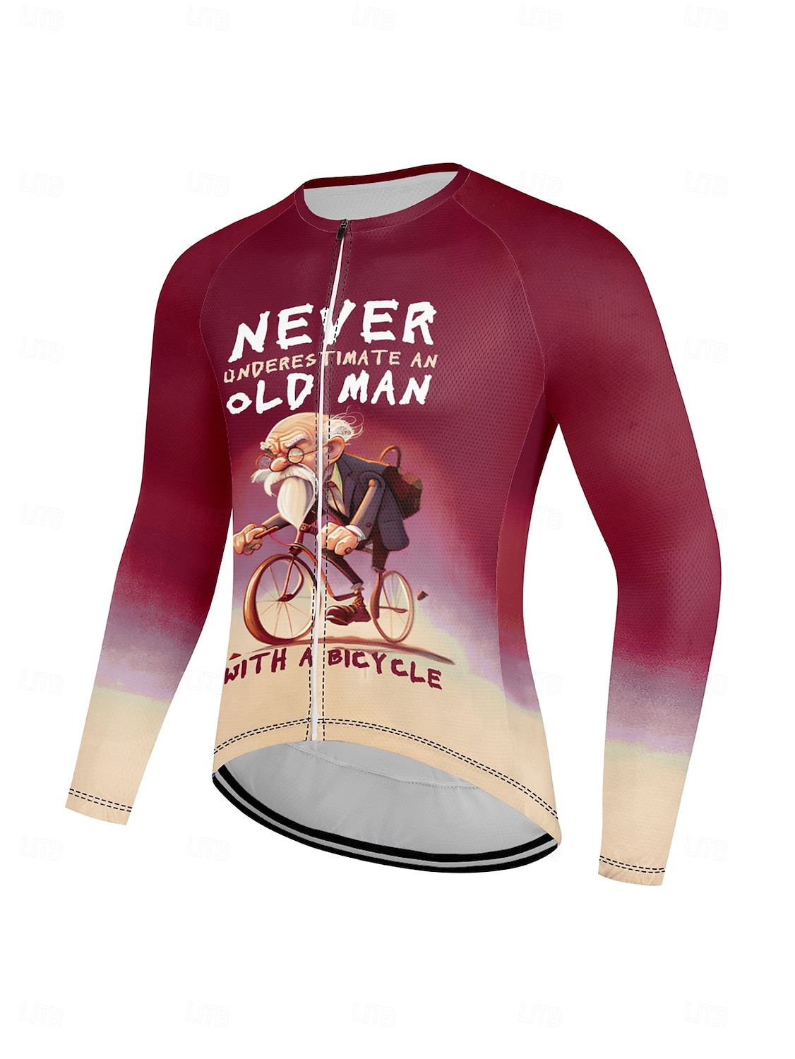 heren fietsshirt lange mouw fietsshirt met 3 achterzakken antislipband snel drogende reflecterende strepen achterzak blauwe sportkleding 2025 - $32.99 –P1