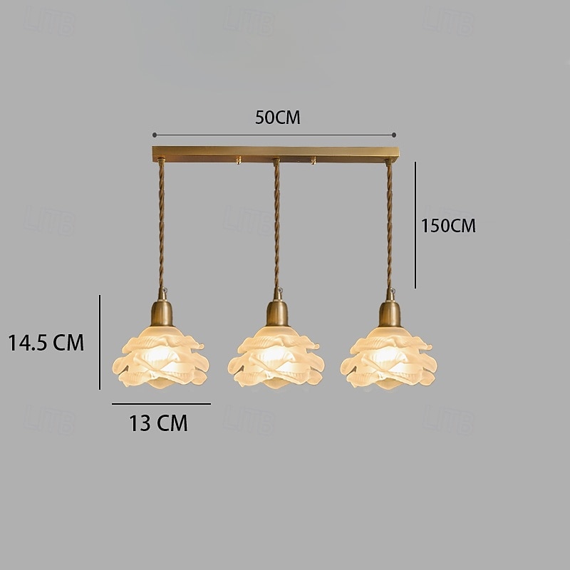 oświetlenie sufitowe retro kwiat styl szklany wiszący klosz lampy biały szklany minimalistyczny kwiat sufit wiszący lampa oprawa 2025 - $67.99 –P2