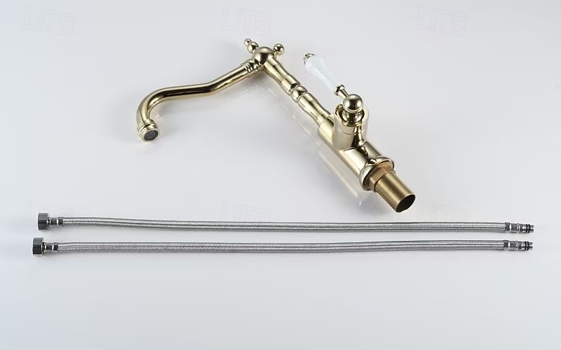 konyhai csaptelep 360 forgó antik mosogató csaptelep csaptelep divat arany mosogató csap réz hideg-meleg mosdócsap 2026 - $155.99 –P1