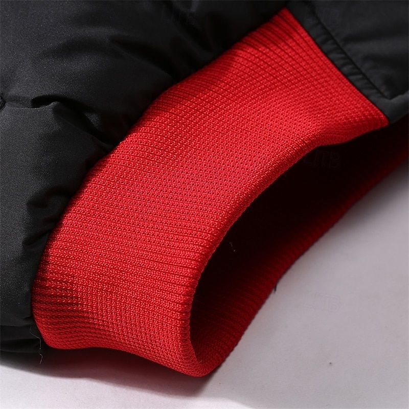 Pánské Puffer Vesta Vesta s kapucí S vycpávkou Vesta Prošívaná vesta Denní Rande Dovolená Módní Na běžné nošení Podzim zima Kapsy Polyester Zahřívací Pohodlné Barevné bloky Zip Kapuce Běžný Čern 2025 - $39.99 –P15