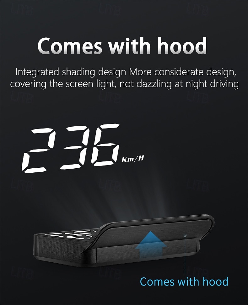 Car HUD Head Up Display Car Portable Speed Monitor Car Universal HUD with OBD Cable Speedometer Engine RPM Warning Mileage Measurement All in One 2025 - $33.99 –P6