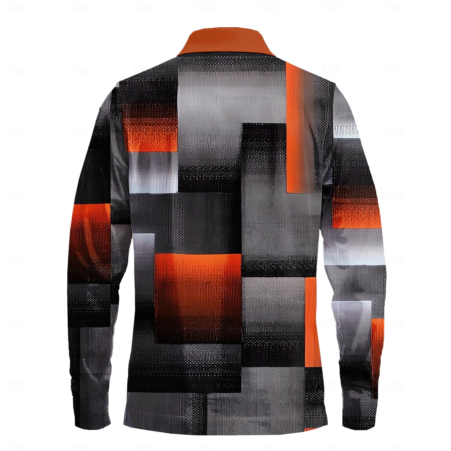 Herr Rutig Pikétröjor Golf pikétröjor Långärmad Polotröjor Krage Business Casual Formell Semester Vardag Friluftskläder Knappar 3D-utskrift Vår Höst vinter Svart Gul Rubinrött 2025 - $23.99 –P2