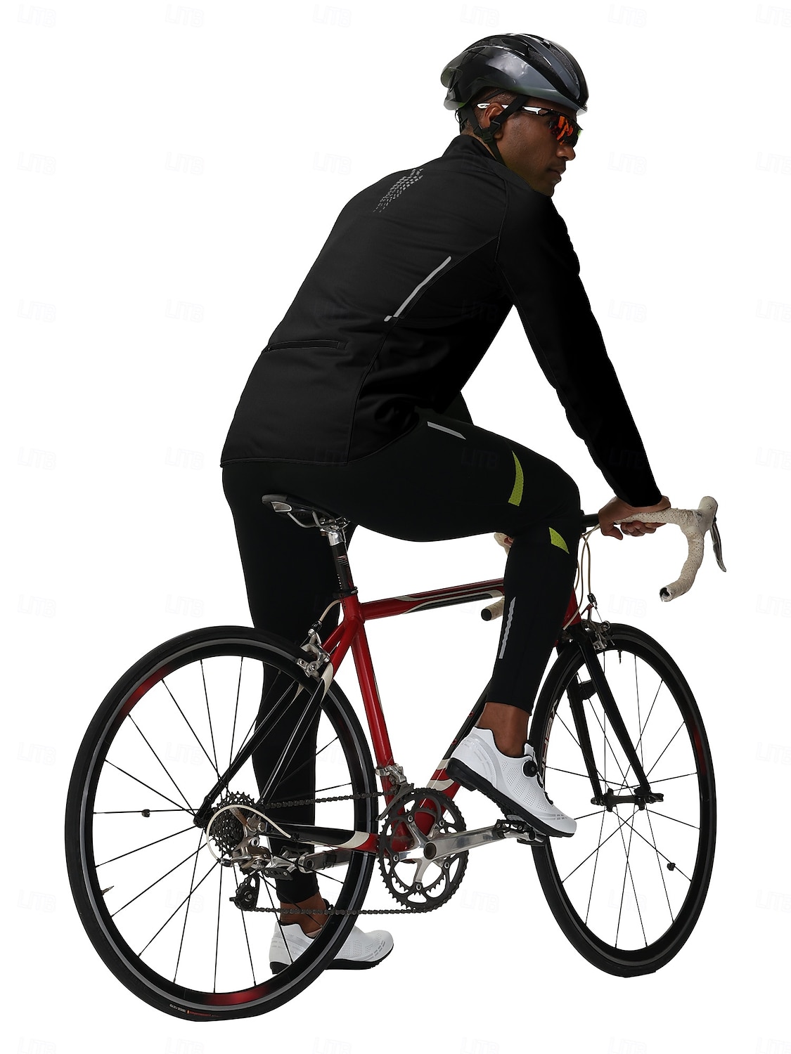 Herr Cykeljacka Vindtät jacka Fleece-jacka Vinter Håller värmen Fleecefoder Vindtät Mateial som andas Cykel Träningsoverall Vindjackor Svart Grön Cykelkläder 2025 - $61.99 –P13