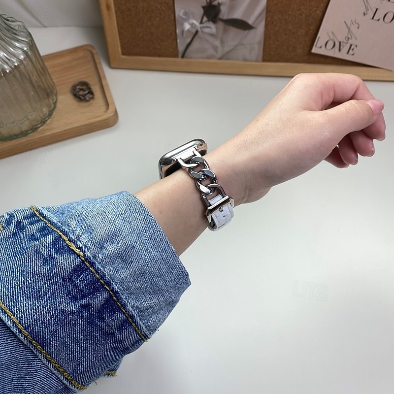 Solo Loop Συμβατό με Ζάντα ρολογιού Apple Watch 38mm 40mm 41mm 42mm 44mm 45mm 49mm Γυναικεία Ρυθμιζόμενο Ανοξείδωτο Ατσάλι Ύφασμα Ανταλλακτικό λουράκι ρολογιού για iwatch Ultra 2 Series 9 8 7 SE 6 5 2025 - $19.99 –P4