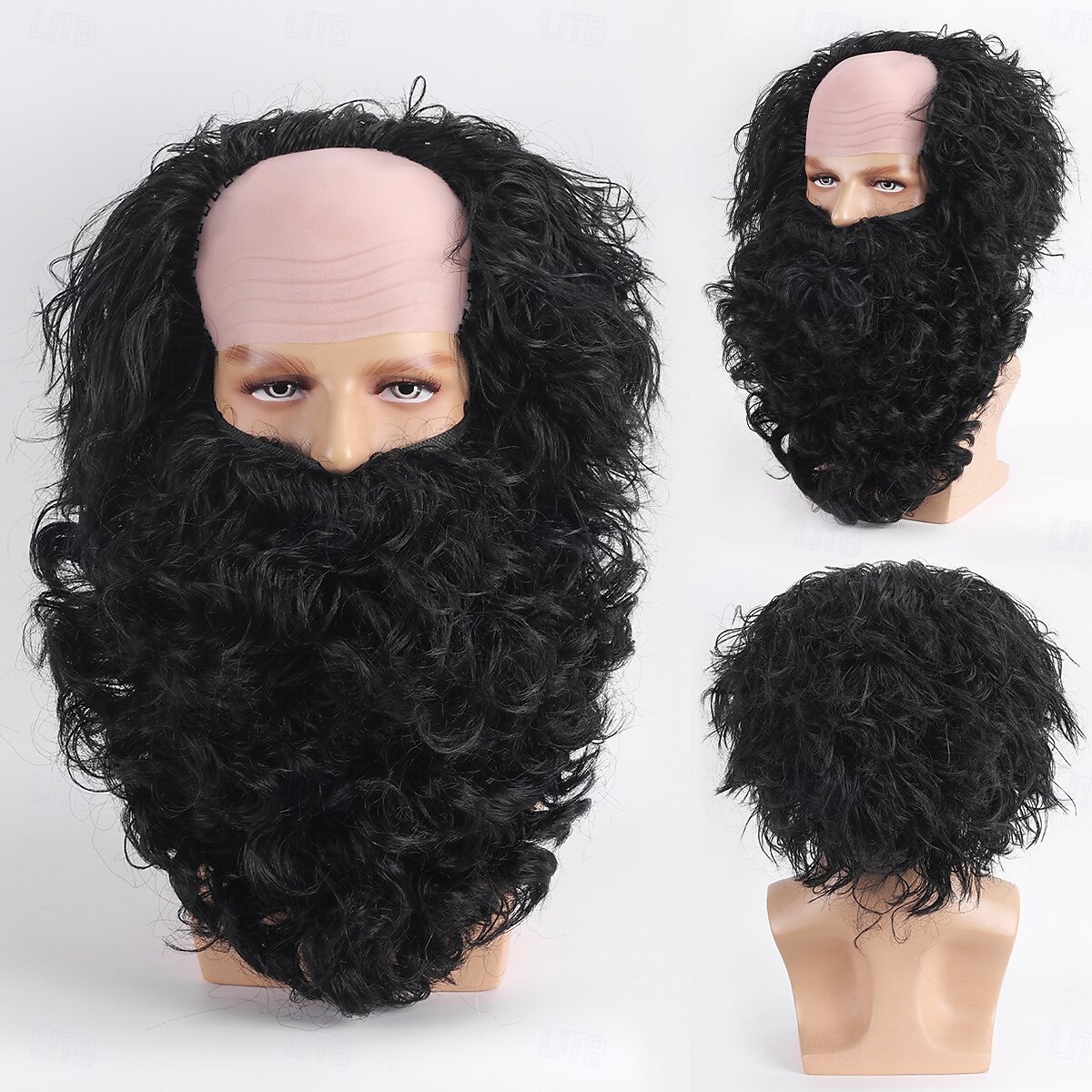 Pelucas sintéticas Rizado Con flequillo Hecho a Máquina Peluca Corta Negro Pelo sintético Hombre Negro 2025 - GBP £11 –P7