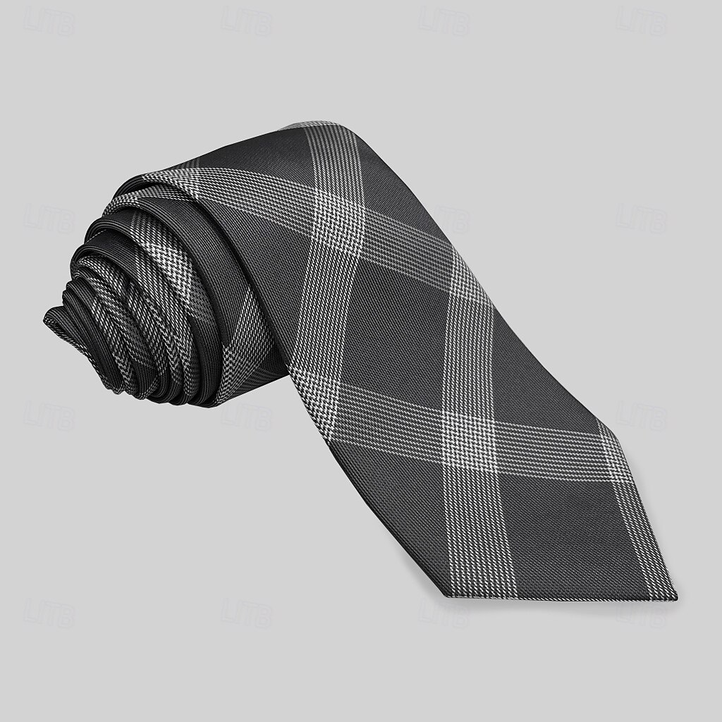heren stropdassen van 100% zijde, elegant, modeontwerper, geborduurd, geruit, stippen, gestreept, formeel, bruiloft, feest 2025 - $21.99 –P5