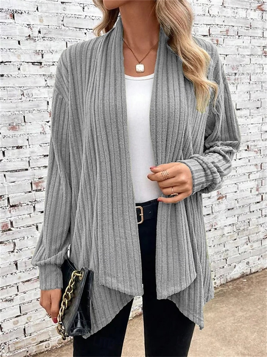 Women's Winter Coat Outdoor Street Daily Wear Fall Winter Regular Coat Regular Fit Thermal Warm Breathable Stylish Casual Jacket Long Sleeve Plain Oversize Blue Green Gray 2025 - $38.99 –P5