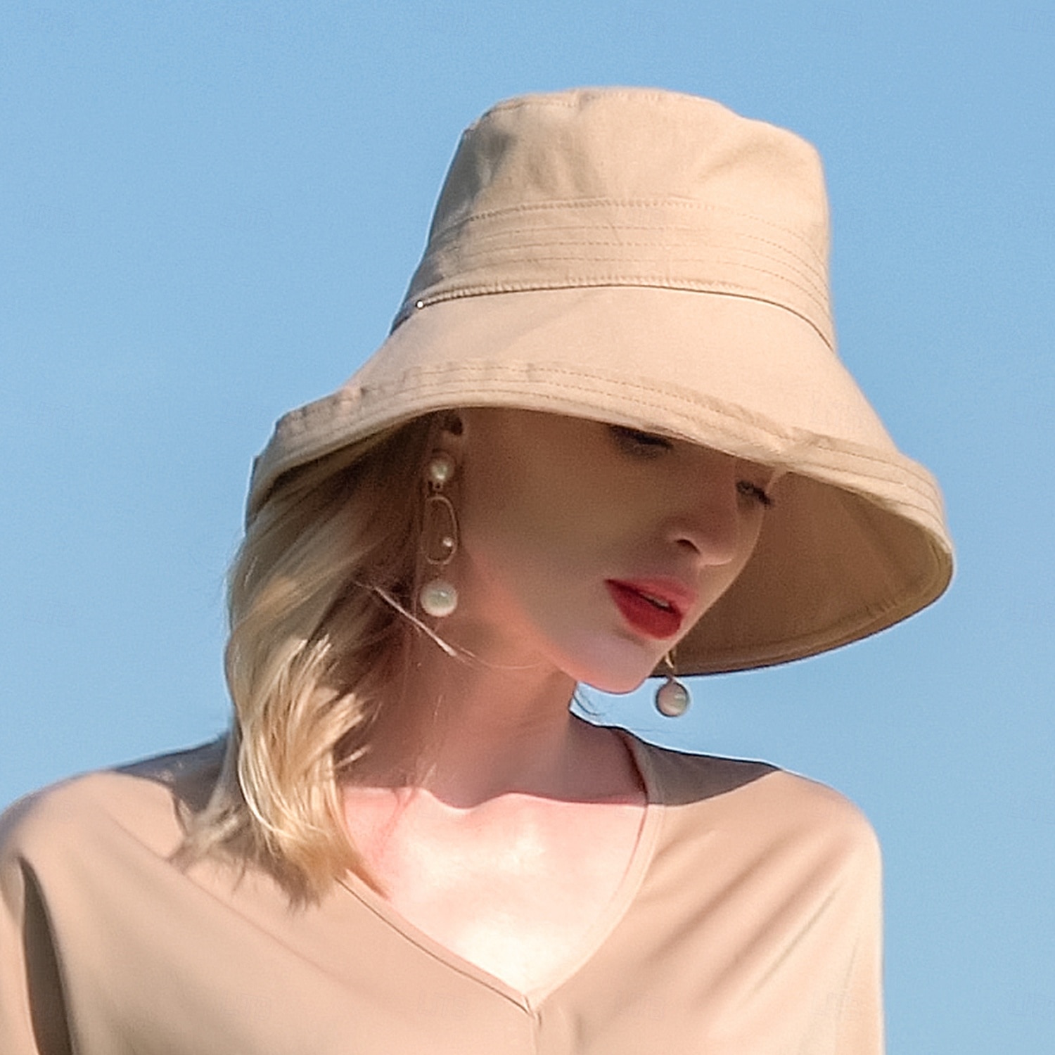 chapéus fibra algodão balde chapéu flexível chapéu de sol casual feriado clássico clássico com cor pura chapéu chapéu de 2025 por $25.99 –P3