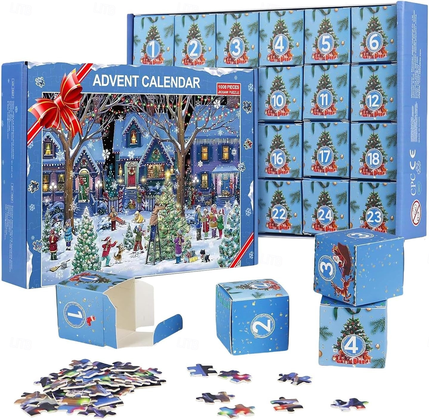 Calendar Advent de Crăciun 2025 Puzzle de Crăciun cu 1008 Piese Calendare pentru Numărarea Crăciunului pe 24 de zile pentru Copii și Adulți 2025 - $25.99 –P9