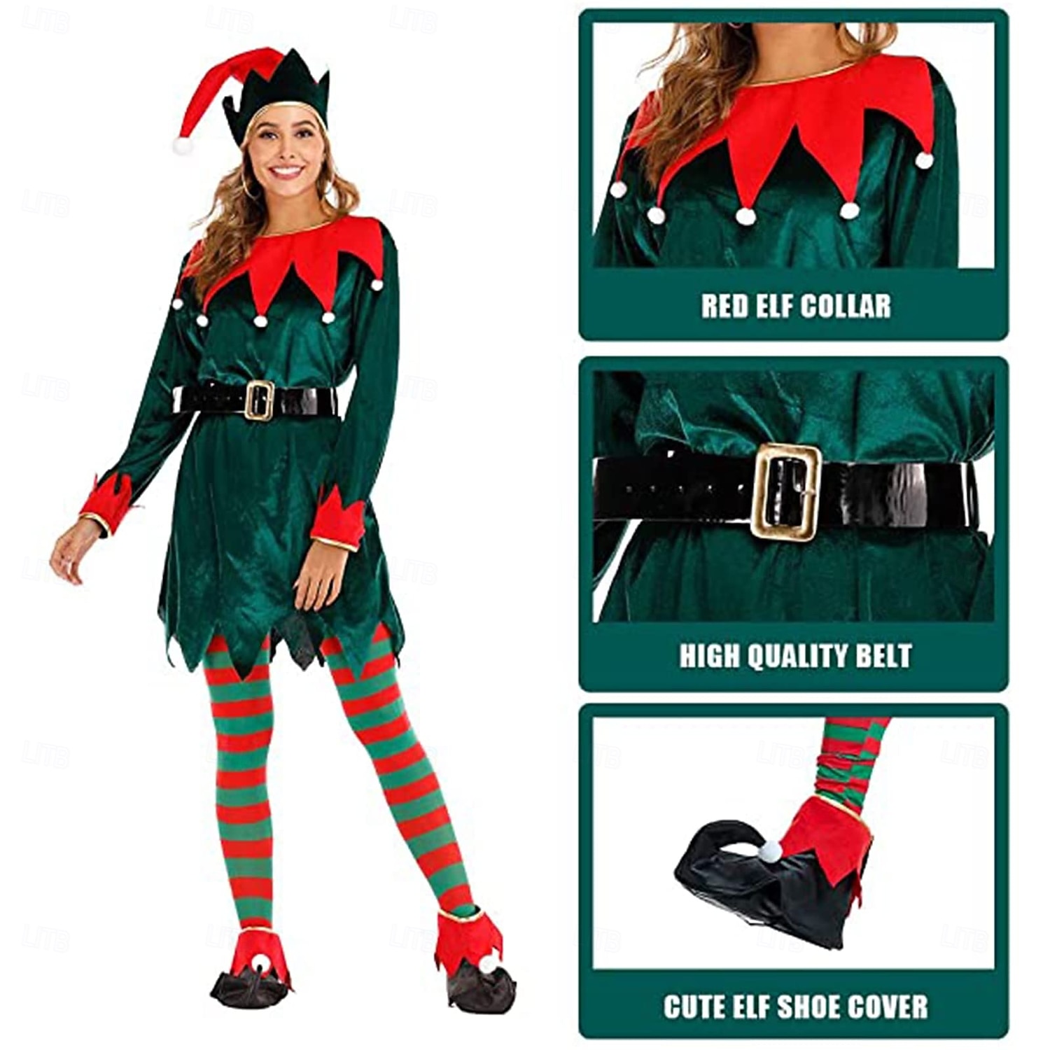 Alf Kläder Finkostym Julkostym Herr Dam Jul Nyår julafton Cosplay kostym Vuxen Fest Jul Topp Skärp Strumpor Skor Hatt 2025 - $34.99 –P6