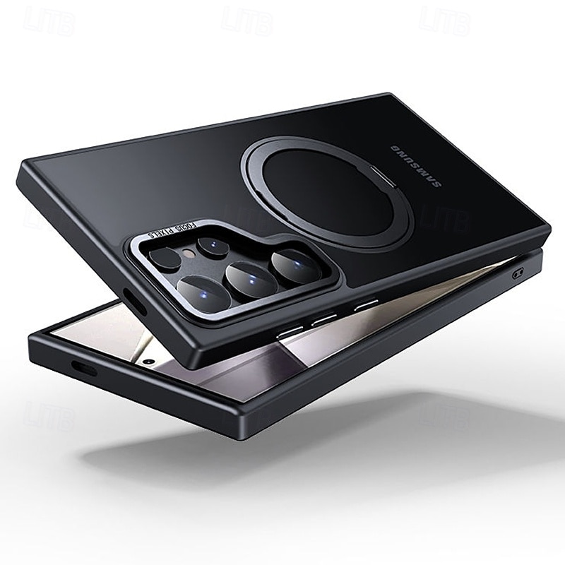 Custodia per telefono per S24 Ultra S24 Plus S24 S23 S23 Ultra S23 Plus S25 Ultra wallet case con supporto stand magnetico ricarica wireless Retro TPU Acrylic del 2025 a $19.99 –P6
