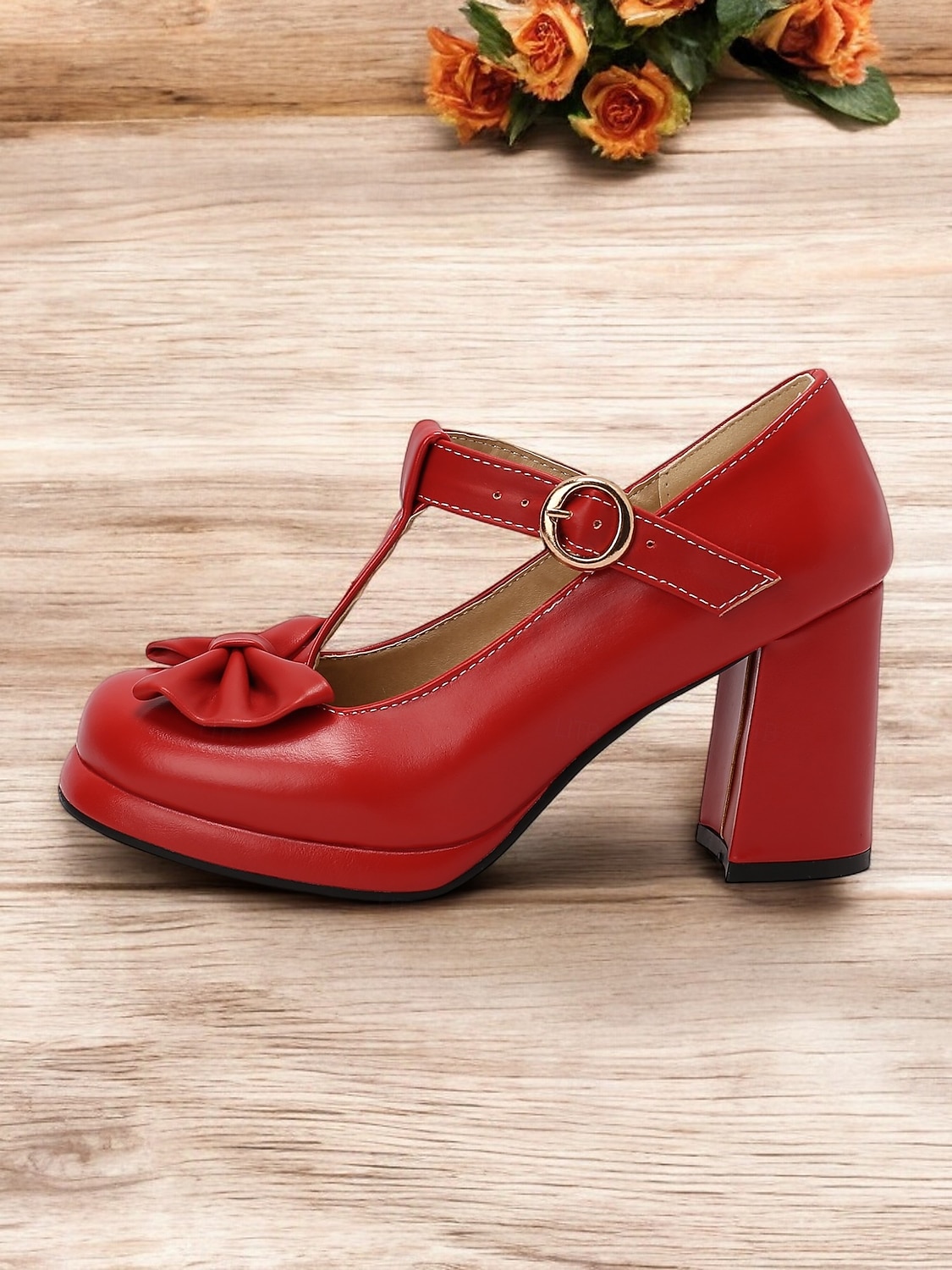 női vintage mary jane magassarkú pumpák masnival – retro blokksarkú bulikra és hivatalos alkalmakra 2025 - $54.99 –P1