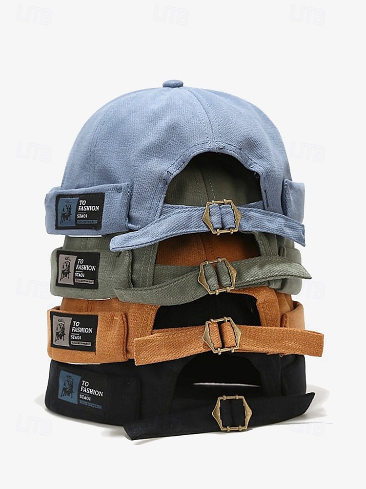 męskie czapki beanie vintage z podwiniętym mankietem – regulowane czapki bez daszka w wielu kolorach, idealne do noszenia na co dzień i na ulicy 2025 - $14.99 –P3