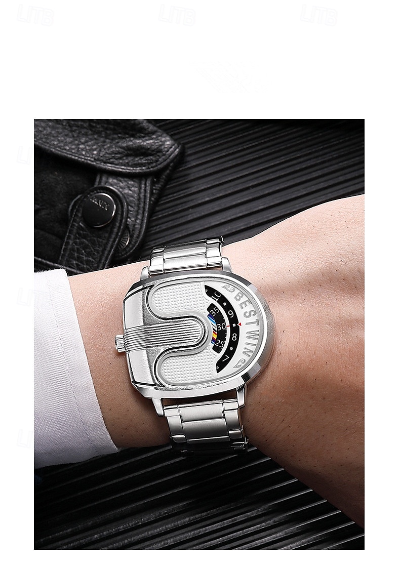 Мужские кварцевые часы Модные Повседневные Бизнес Наручные часы Календарь Водонепроницаемые Декорация Стальные часы 2026 - $22.99 –P9