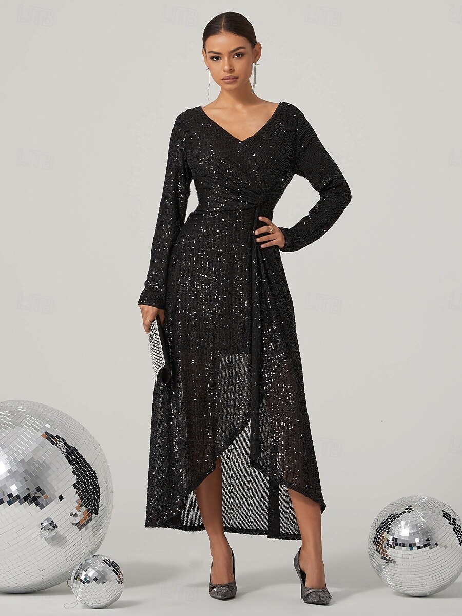 green emerald velvet dress Perry Glitter Knit Wrap Slit Mermaid Dress