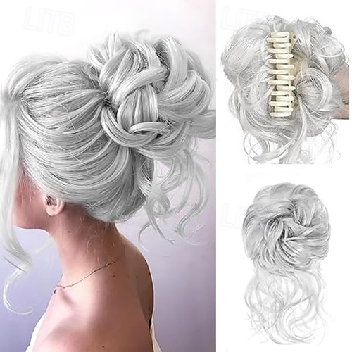 coc dezordonat bucată de păr gheare clemă chignon sintetic ciufulit updo cu virici extensii de păr coc de păr ondulat coc de păr artificial scrunchies de păr accesorii de păr pentru femei 2025 - $9.49 –P4