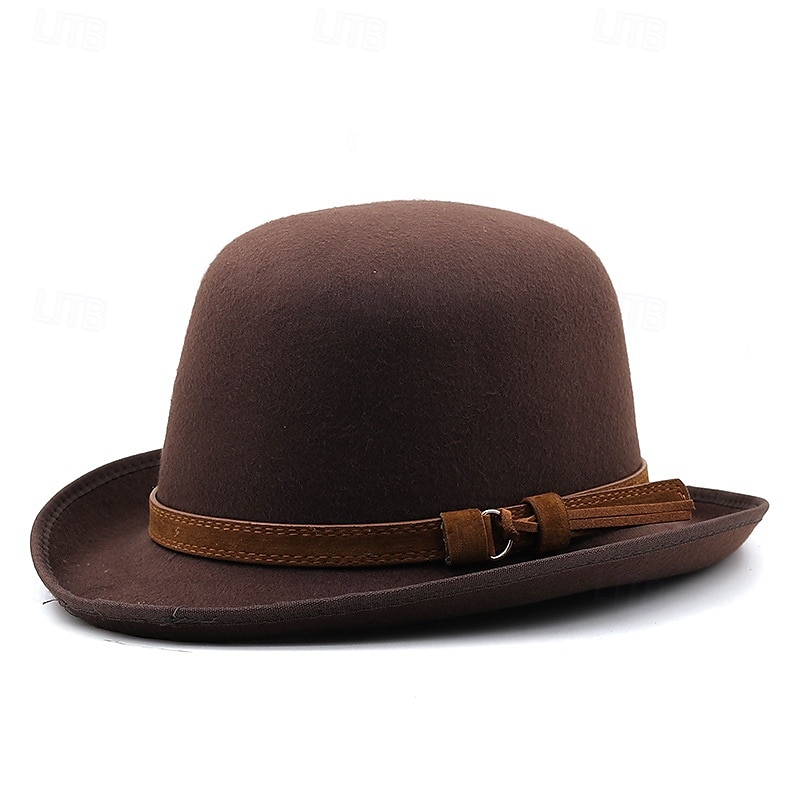 Hombre Sombrero del Derby de Kentucky Sombrero para el sol Sombrero de vaquero Sombrero Fedora Trilby Negro Rojo Tejido de lana Estilo retro Moda siglo 18 estado de texas Diario Fiesta temática Color 2025 - $11.49 –P2