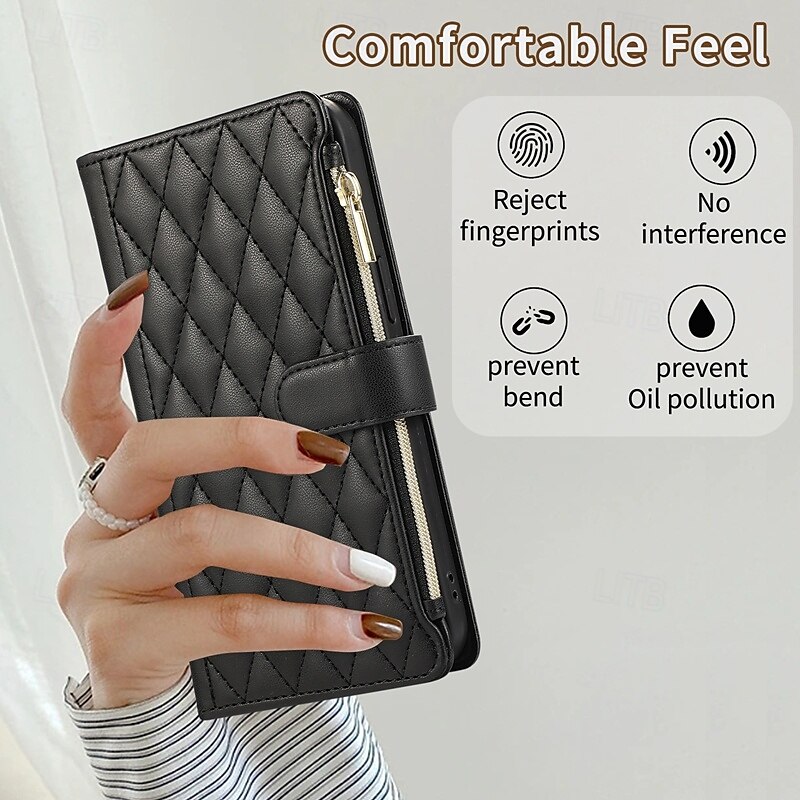 Phone Case For S24 S24 Ultra Plus S24 FE S23 S22 S21 S20 Ultra Plus FE A54 A34 A14 A73 A53 A33 A23 A13 A72 A52 A32 A22 A12 A71 A51 A31 S25 Ultra Back Cover with Stand Holder Zipper with Lanyard Retro 2025 - $20.99 –P14