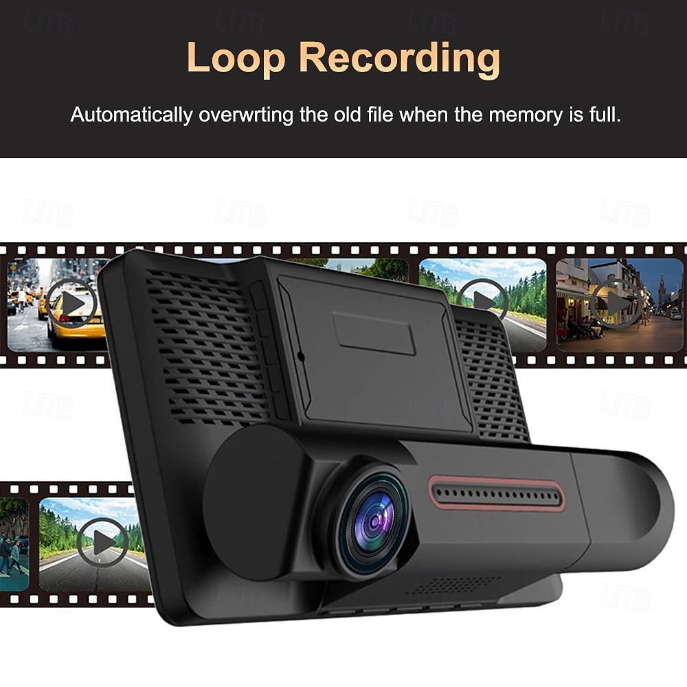 HD Car Dash Camera 3 Cameras 4 Inch LCD Backlit Display 360 Degree Rotatable 170 Degree Wide Angle Night Vision Auto Storage 1080P Car DVR 2025 - $52.99 –P12