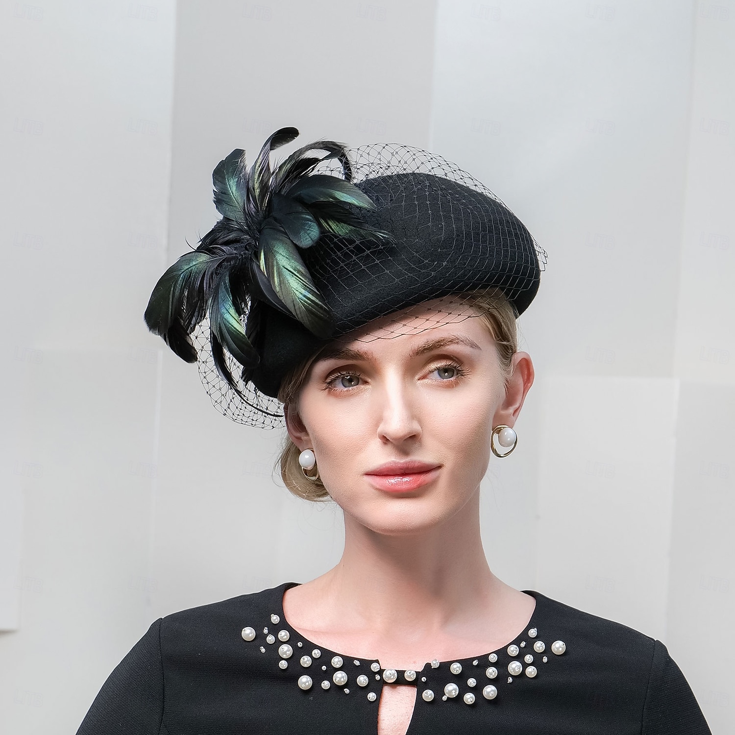 hoeden wollen baret hoed bolhoed / cloche hoed bruiloft cocktail elegante bruiloft met veren hoofddeksel hoofddeksels 2025 - $43.99 –P1