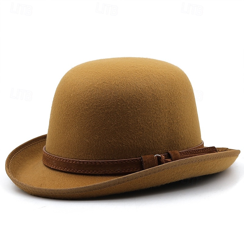 Hombre Sombrero del Derby de Kentucky Sombrero para el sol Sombrero de vaquero Sombrero Fedora Trilby Negro Rojo Tejido de lana Estilo retro Moda siglo 18 estado de texas Diario Fiesta temática Color 2025 - $11.49 –P4