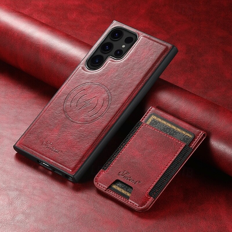 телефон Кейс для Назначение S24 S24 Ultra Plus S23 Ultra Plus S23 S22 S22 Плюс Ультра S25 Ультра Кейс на заднюю панель со стендом Съемный Магнитный Ретро ТПУ ПК Кожа PU 2025 - $25.99 –P19