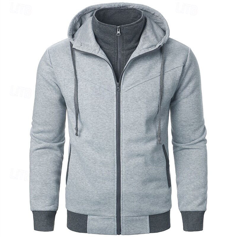 Men's Hoodie Full Zip Hoodie Tactical Hoodie Black Light Grey Dark Gray Hooded Plain Tactical Sports & Outdoor Daily Streetwear Cool Casual Winter Spring &  Fall Clothing Apparel Hoodies Sweatshirts  2025 - $20.99 –P6