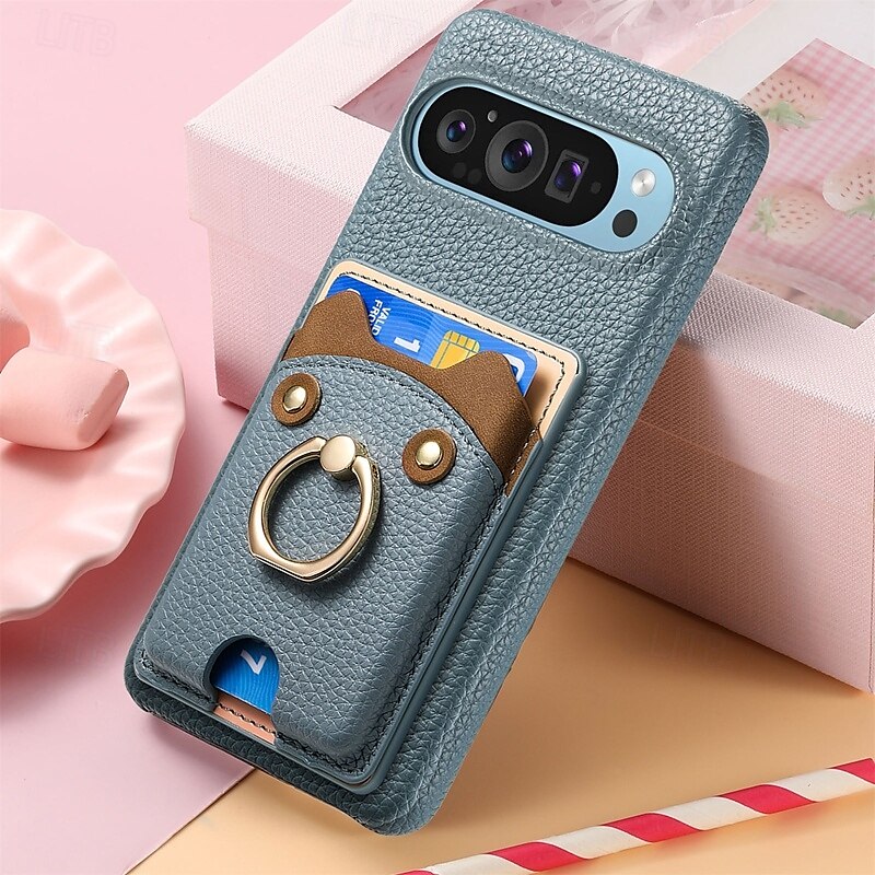 teléfono Funda Para Píxel 9 Pro Pixel 9 Pro XL Pixel 8 Pro Pixel 8 Píxel 9 Pixel 7 Pixel 7 Pro Pixel 6 Pixel 6 Pro Funda Trasera Soporte para Anillo Ranura para tarjetas Antigolpes Retro TPU Cuero de 2025 - $19.99 –P9