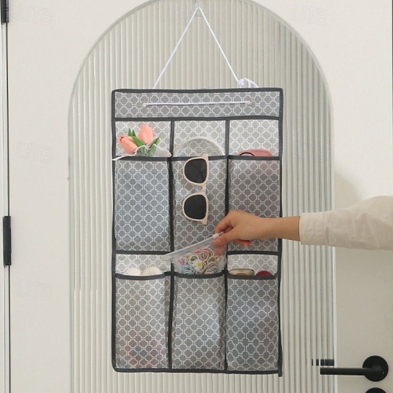 Organizador de zapatos y artículos diversos para montar en la pared, organizador de tela para guardar bolsos, estante para colgar sobre la puerta, bolsa de tela 2025 - $8.49 –P5