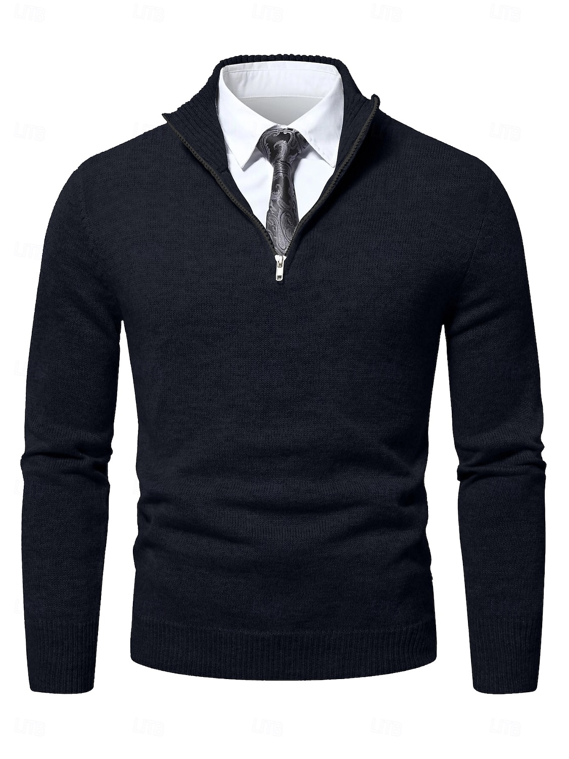 Homme Pull Chandail Pull Robe pull A côtes Tricoter Découpé Zippé Tricoté Couleur unie Mao mode basique Extérieur du quotidien Vêtement Tenue Automne Hiver Noir Bleu Roi S M L de 2026 ? $30.99 –P4