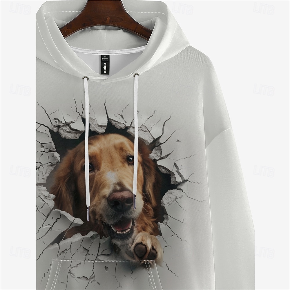 Homens Gráfico Cachorro Moletom Moletons Férias Diário Manga Longa Com Capuz Férias Esportes Para Noite Branco Estampado Inverno Primavera & Outono Designer de 2025 por $28.99 –P6