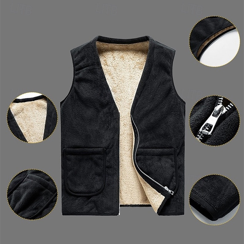 Муж. Жилет для туризма и прогулок Зимнее пальто Флисовый жилет для туризма и прогулок Зима Осень на открытом воздухе Сохраняет тепло Флисовая подкладка Удобный Жилет Охота Рыбалка Восхождение 2026 - $24.99 –P12
