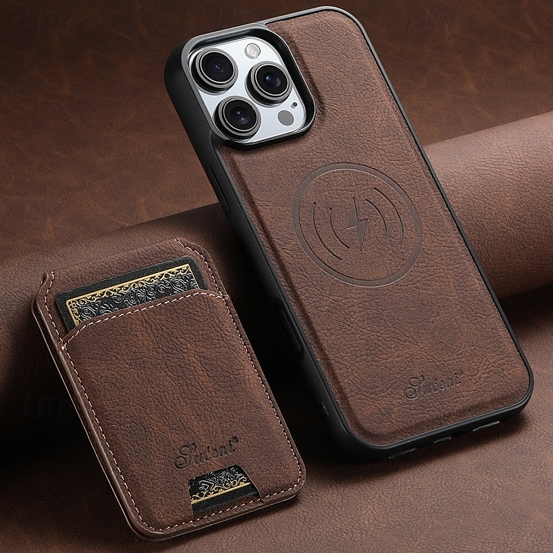 Phone Case For iPhone 16 Pro Max Plus iPhone 15 Pro Max Plus iPhone 14 13 12 Pro Max Plus iPhone 14 Pro Max iPhone 13 12 Pro Max Back Cover with Stand Holder Detachable Magnetic Retro TPU PC PU 2025 - $24.99 –P17