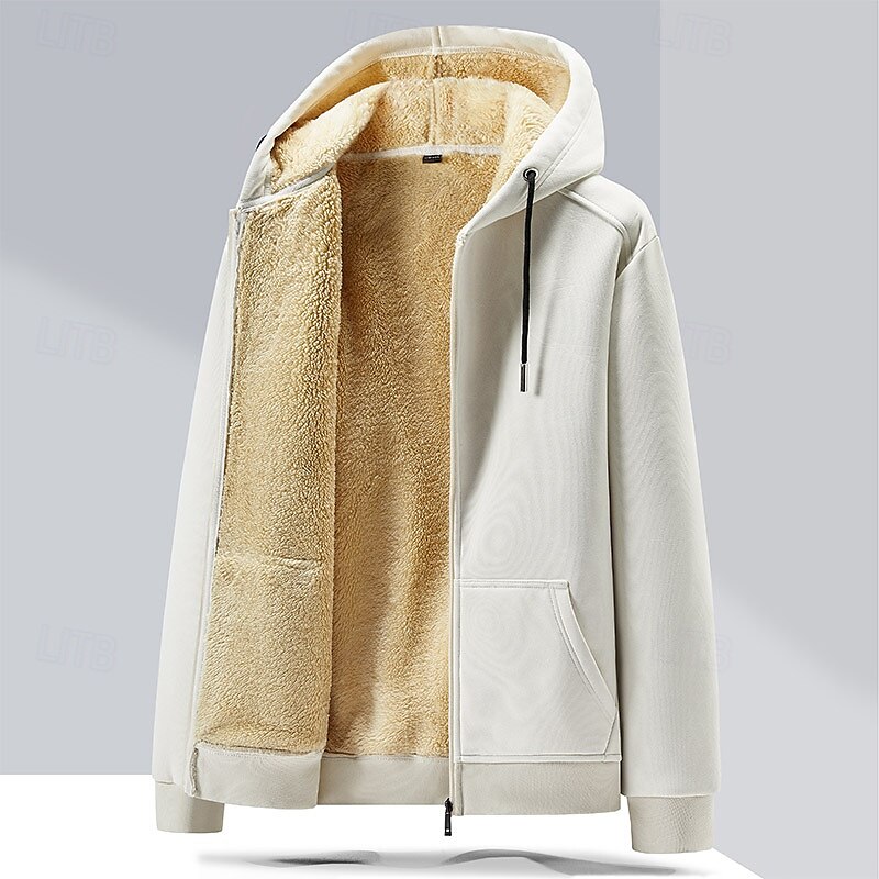 Homens Jaqueta de Inverno Casaco de lã Acolchoado Casaco com capuz Zip Up Bolsos Poliéster Forro de Lã Roupa Diária Encontro Férias Padrão Moda Casual Confortável Térmico / Quente Outono & inverno de 2025 por $39.99 –P3