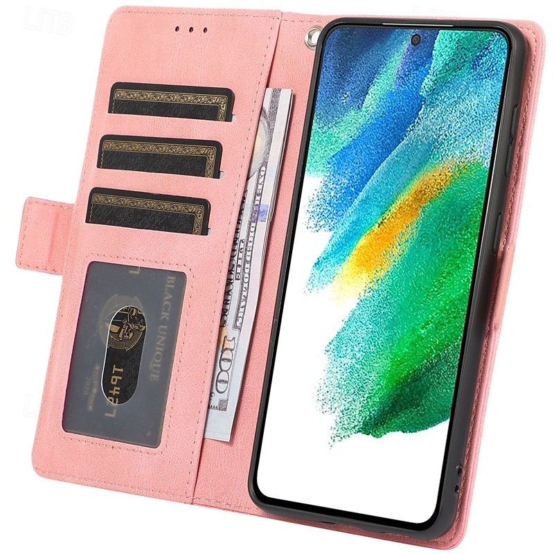 téléphone Coque Pour S23 S22 S21 S20 Plus Ultra S21 FE A72 A52 A32 A22 A12 A71 A51 A31 A21s S20 FE Couvercle rabattable Avec Support avec dragonne Fente pour carte Rétro TPU faux cuir de 2025 ? $16.99 –P9