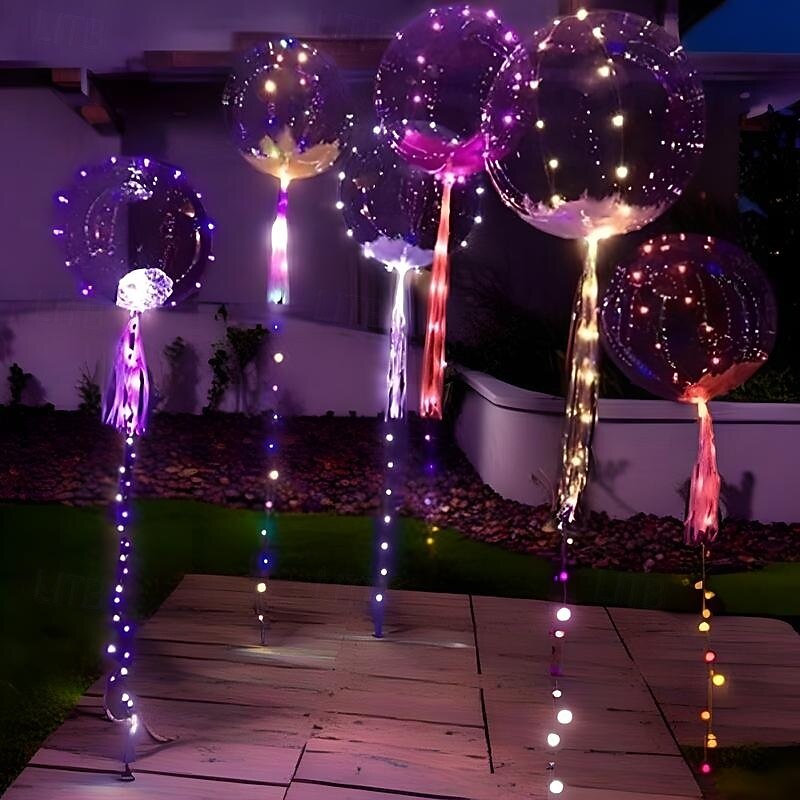 LED Balloons Light Up BoBo Balloons in Warm White & Colorful Luminous Transparent Bubble for Indoor/Outdoor Birthday Party, Wedding Decor &  Gift 20/10/4pcs 2026 - $17.99 –P12