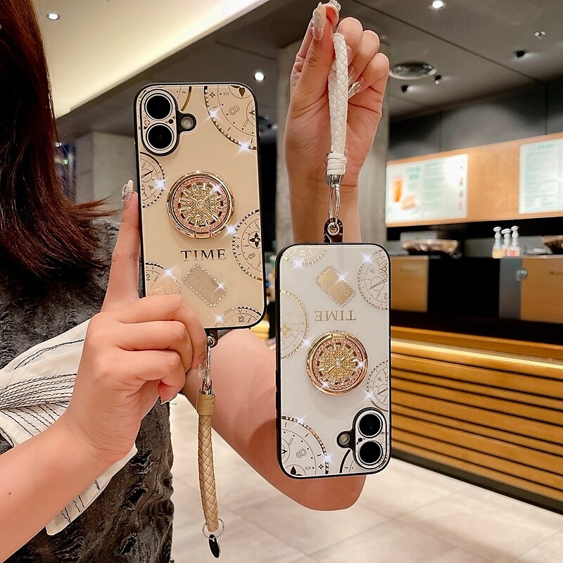 Phone Case For iPhone 16 Pro Max Plus iPhone 15 Pro Max Plus iPhone 14 13 12 11 Pro Max Plus iPhone 14 Pro Max iPhone 13 12 11 Pro Max Back Cover with Stand Holder with Wrist Strap Shockproof Retro 2025 - $18.99 –P6