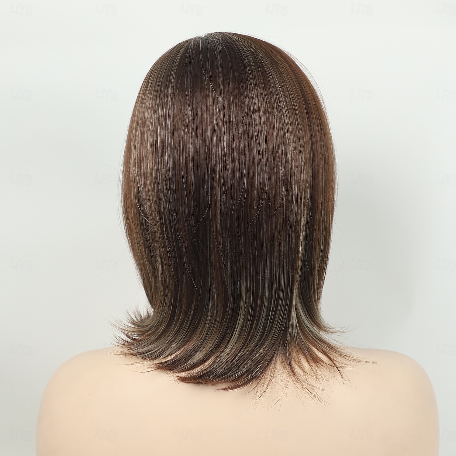 Shoulder Length Dark Brown Straight Bob Wigs Synthetic Medium Length Bob Hair Wig Halloween Costume Wigs for Women 2025 - $24.99 –P2