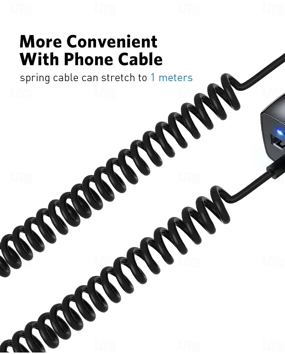 Spring USB Car Charger With Micro USB Type C Cable Fast Charging Quick Charge QC3.0 Car Charger 2025 - $17.99 –P8