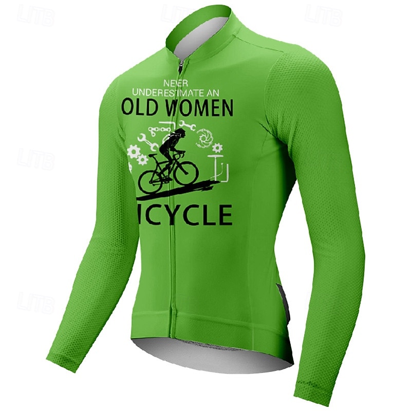 Pentru femei Jersey de ciclism Grafic Literă & Număr Manșon Lung Bicicletă Tricou Tee Jerseu cu 3 buzunare spate Ciclism montan Uscare rapidă Proiectare anatomică Wicking Respirabil Sport Alb Kaki 2026 - $27.99 –P2