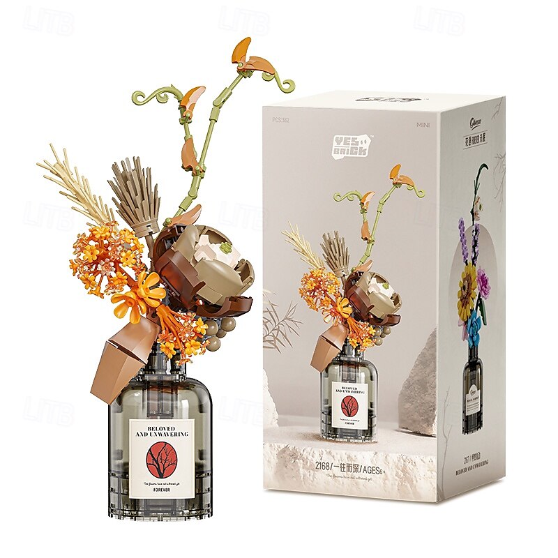 conjunto de buquê de construção de flores brinquedos de construção de flores blocos de construção brinquedos de tijolos de flores projeto criativo para decoração de sala de casa presentes de de 2025 por $16.99 –P1