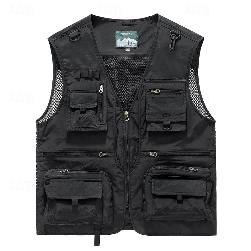 Per uomo Gilet / gilet da escursionismo Gilet di pile da escursione Senza maniche Gilè Esterno Traspirante Comodo Tasche Nylon Nero Verde militare Rosso Caccia Pesca Scalate del 2025 a $26.99 –P16