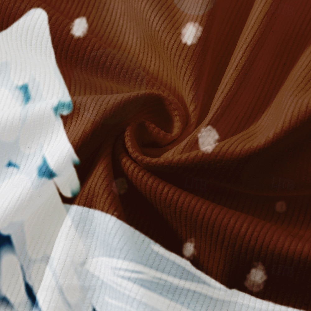 Chemises imprimées de scène de Noël pour hommes, mode flocon de neige, veste décontractée en velours côtelé, manches longues, soirée, vêtements de tous les jours, festival, automne&amp;chemises de 2025 ? $33.99 –P1