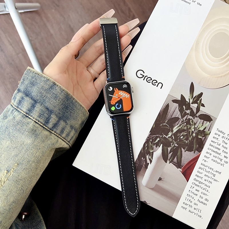 Banda de cuero Compatible con Apple Watch Correa 38mm 40mm 41mm 42mm 44mm 45mm 49mm Mujer cierre magnético Ajustable Cuero Auténtico correa de repuesto para iwatch Ultra 2 Series 9 8 7 SE 6 5 4 3 2 1 2025 - $16.99 –P9