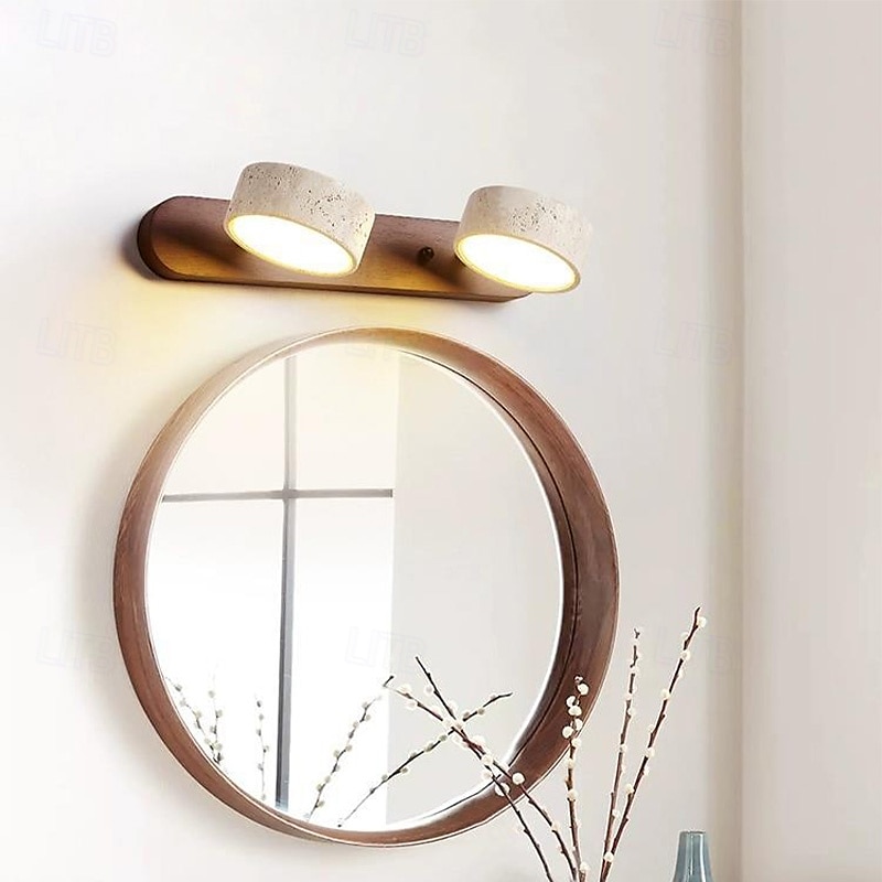 Wood Wall Sconce Wall Light Vanity Light with Rotatable Cylinder Lampshade Over Mirror Wall Lighting 110-240V 2026 - $310.29 –P10