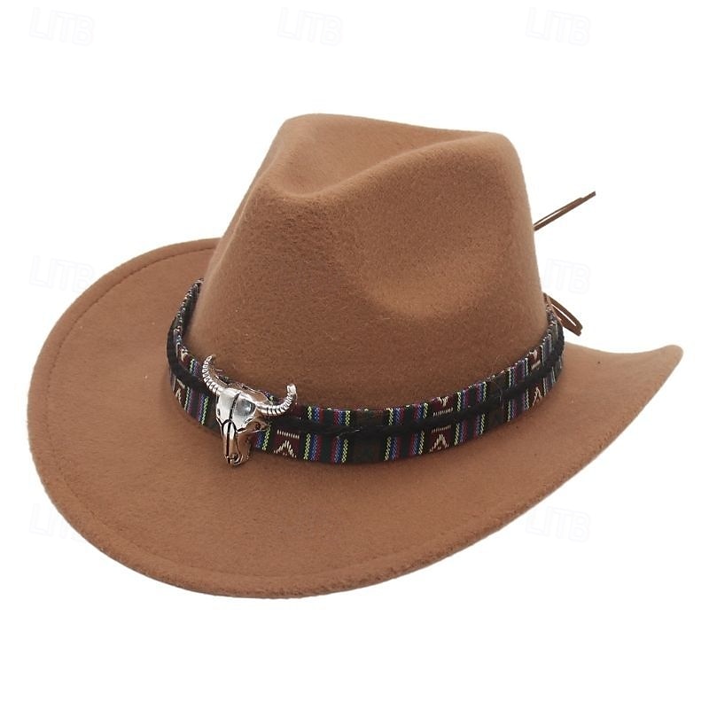 Hombre Sombrero del Derby de Kentucky Sombrero para el sol Sombrero de vaquero Sombrero Fedora Trilby Negro Rojo Algodón / Mezcla de Poliéster Estilo retro Moda siglo 18 estado de texas Diario Fiesta 2025 - $19.99 –P3