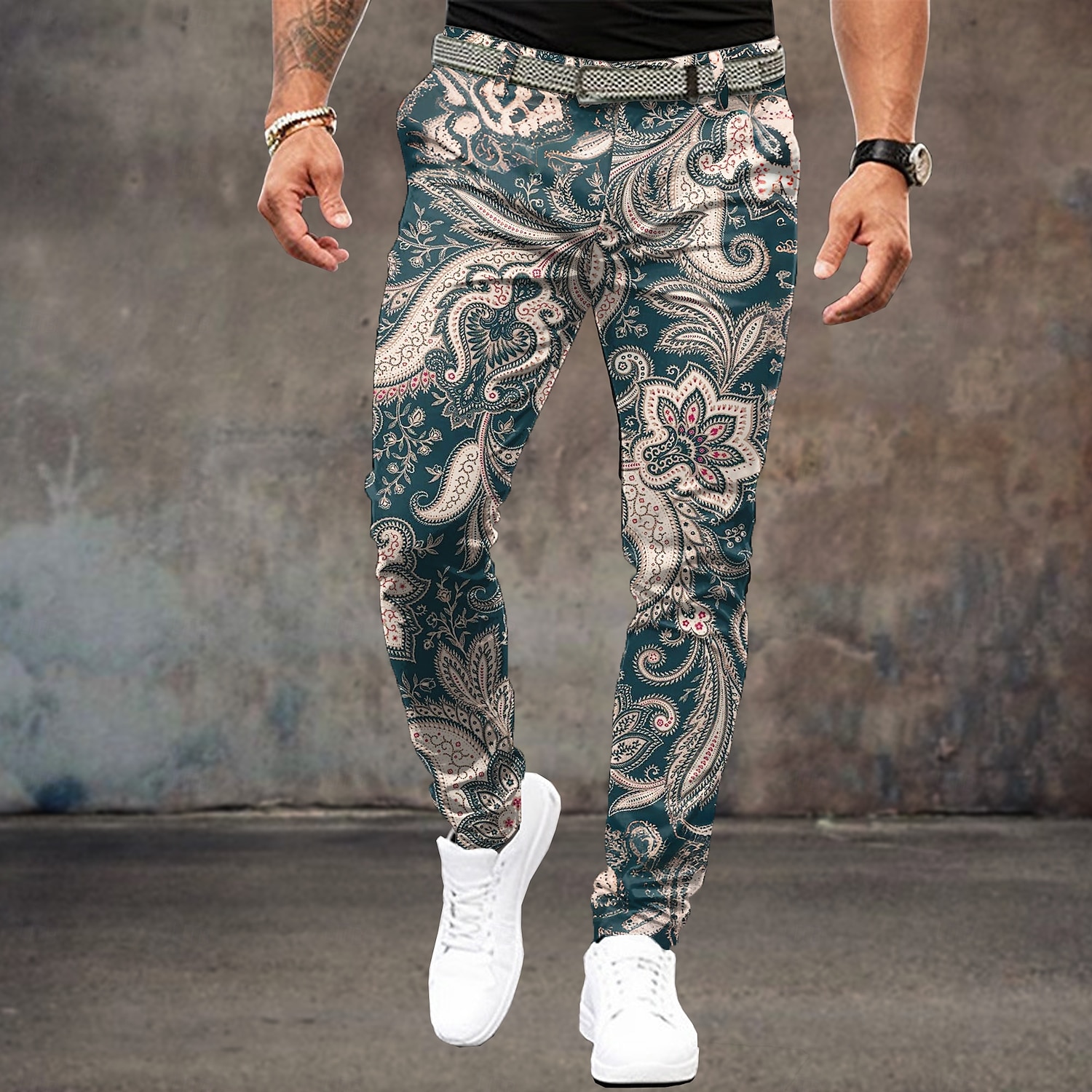 Per uomo Floreale Pantaloni Eleganti Misura del girovita medio Vintage Casual All'aperto Casa Abbigliamento Quotidiano Cerniera Tasca Estate Primavera Autunno Stampa 3D Nero Giallo Rosa del 2026 a $31.99 –P2