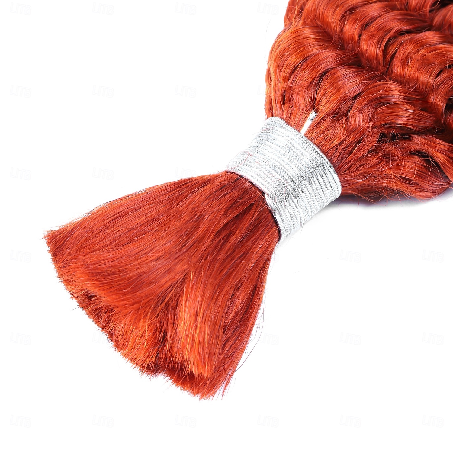 Extensions de cheveux humains orange en vrac, cheveux ondulés profonds, 1 lot de 2025 ? $71.99 –P6