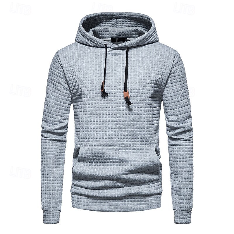 Per uomo Felpa a nido d'ape Maglione Nero Bianco Giallo Grigio chiaro Grigio scuro Con cappuccio Liscio Tasche Ufficio Sportivo Informale Attivo Vintage Fantastico Primavera Autunno Abbigliamento del 2025 a $27.99 –P7