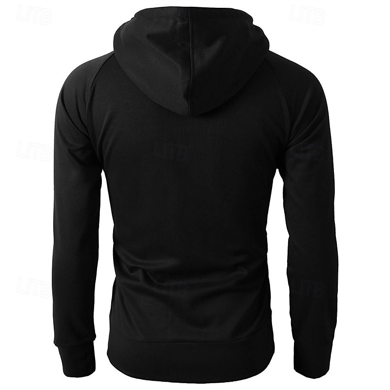Voor heren Hoodie met rits Hoodie met volledige rits Fleece hoodie Zwart Wijn Leger Groen Marineblauw Khaki Capuchon Effen Rits omhoog Zak Sport & Outdoor Dagelijks Feestdagen Polyester Streetwear 2025 - $20.99 –P8